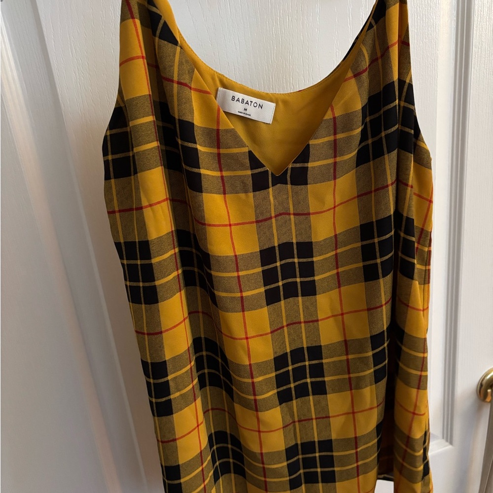 Silk plaid tank